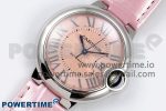 Ballon Bleu 33mm SS AF 1:1 Best Edition Pink Dial on Pink Leather Strap SEIKO NH05A - Image 2
