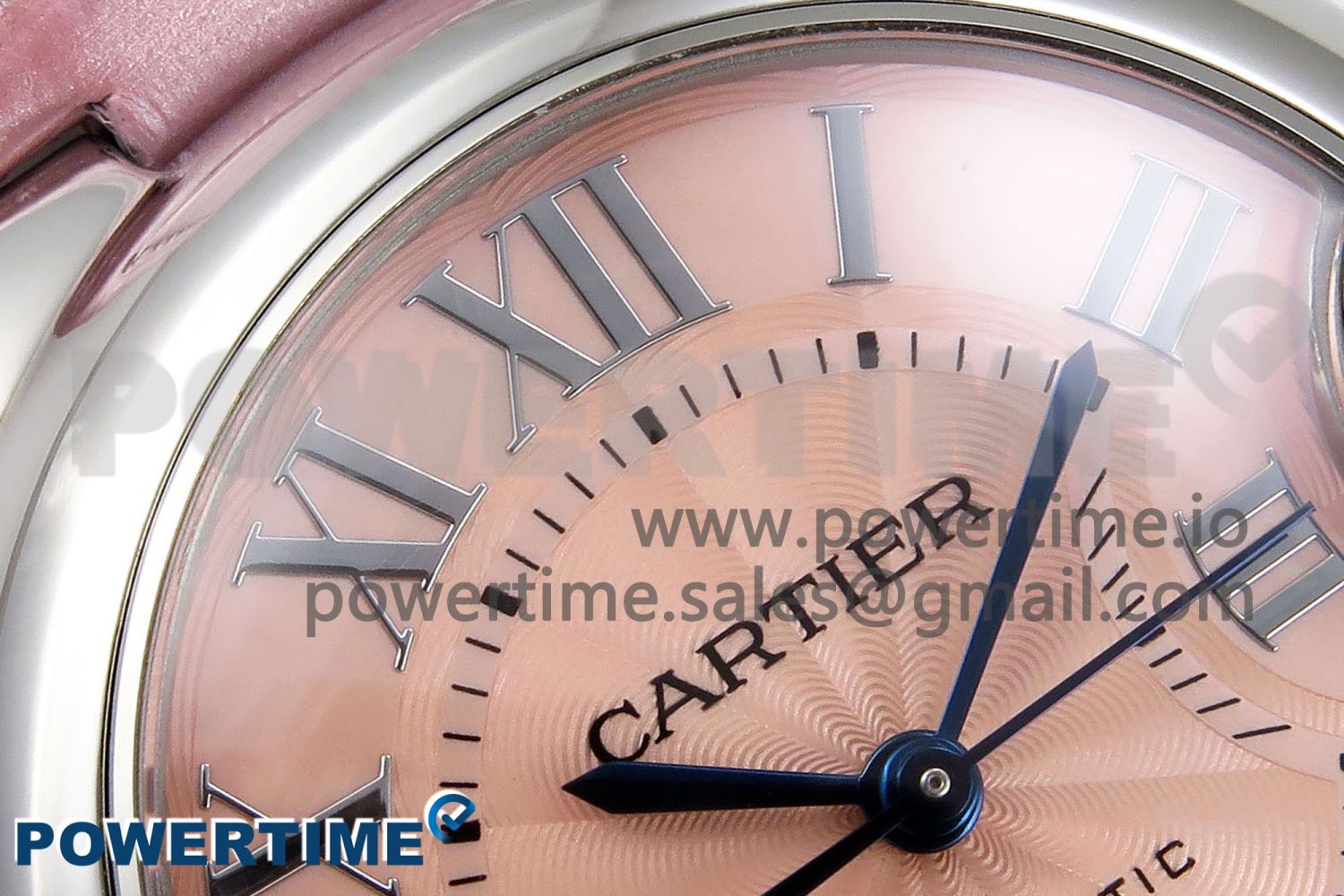 Ballon Bleu 33mm SS AF 1:1 Best Edition Pink Dial on Pink Leather Strap SEIKO NH05A - Image 4