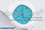 AET Nautilus 5711 White Ceramic AMGF Best Edition Tiffany Blue Dial on White Rubber Strap MIYOTA 9015 - Image 3