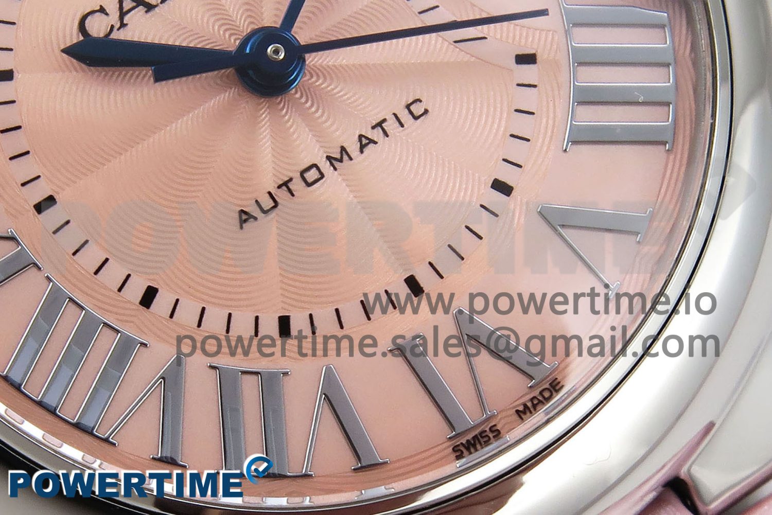 Ballon Bleu 33mm SS AF 1:1 Best Edition Pink Dial on Pink Leather Strap SEIKO NH05A - Image 5