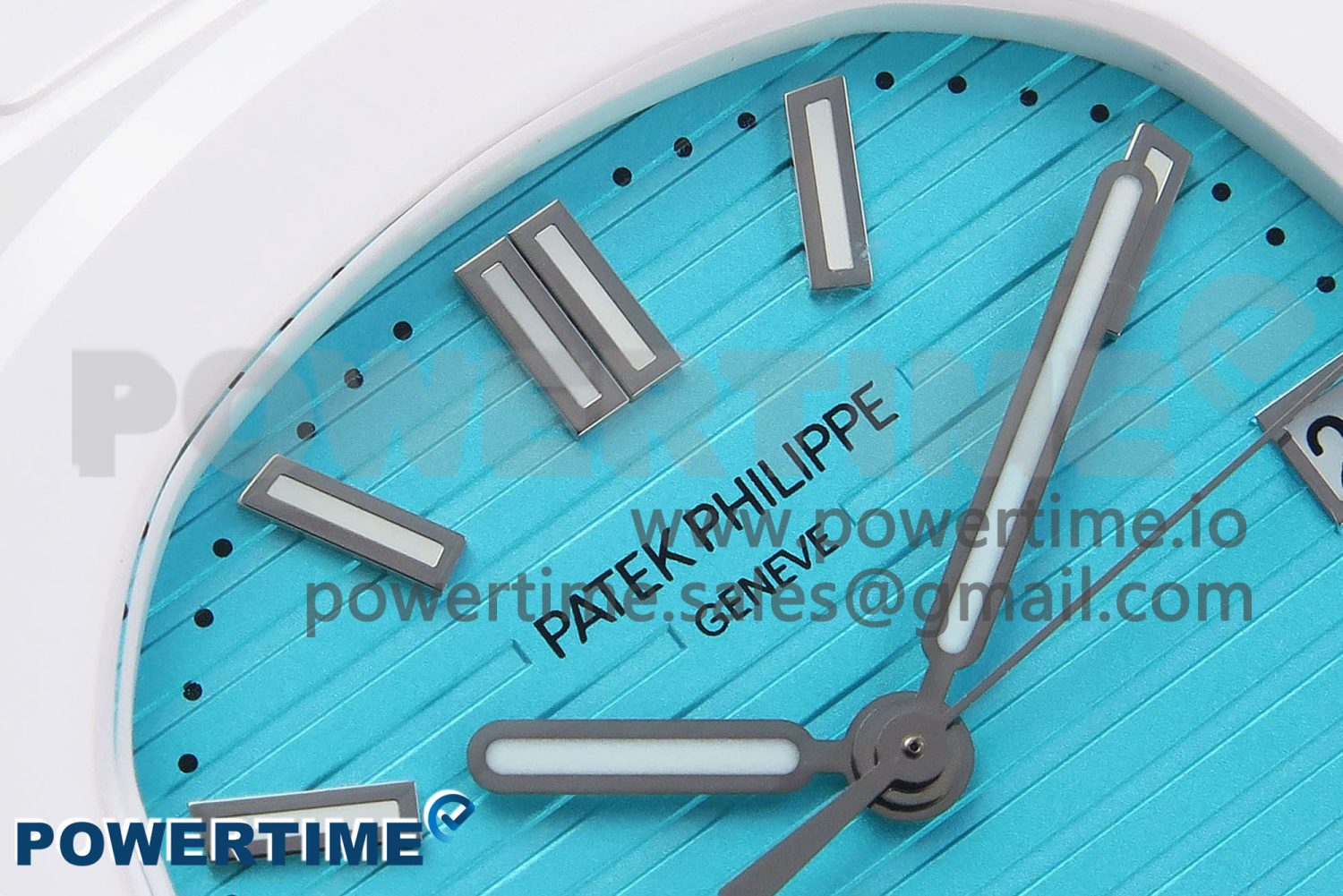 AET Nautilus 5711 White Ceramic AMGF Best Edition Tiffany Blue Dial on White Rubber Strap MIYOTA 9015 - Image 4