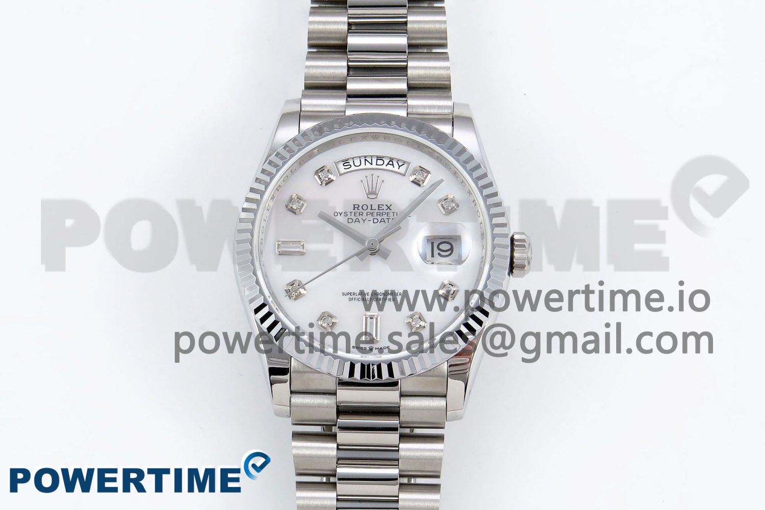 Day Date 36 SS TWSF Best Edition White Diamonds Dial on SS Bracelet A2836 - Image 1