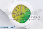 AET Nautilus 5711 White Ceramic AMGF Best Edition Yellow/Green Dial on White Rubber Strap MIYOTA 9015 - Image 3