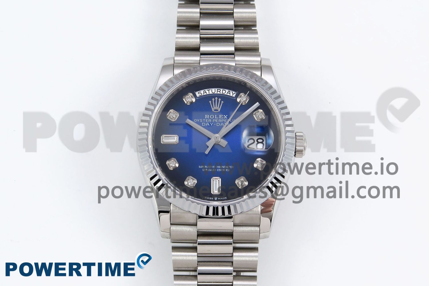 Day Date 36 SS TWSF Best Edition Blue Diamonds Dial on SS Bracelet A2836 - Image 1