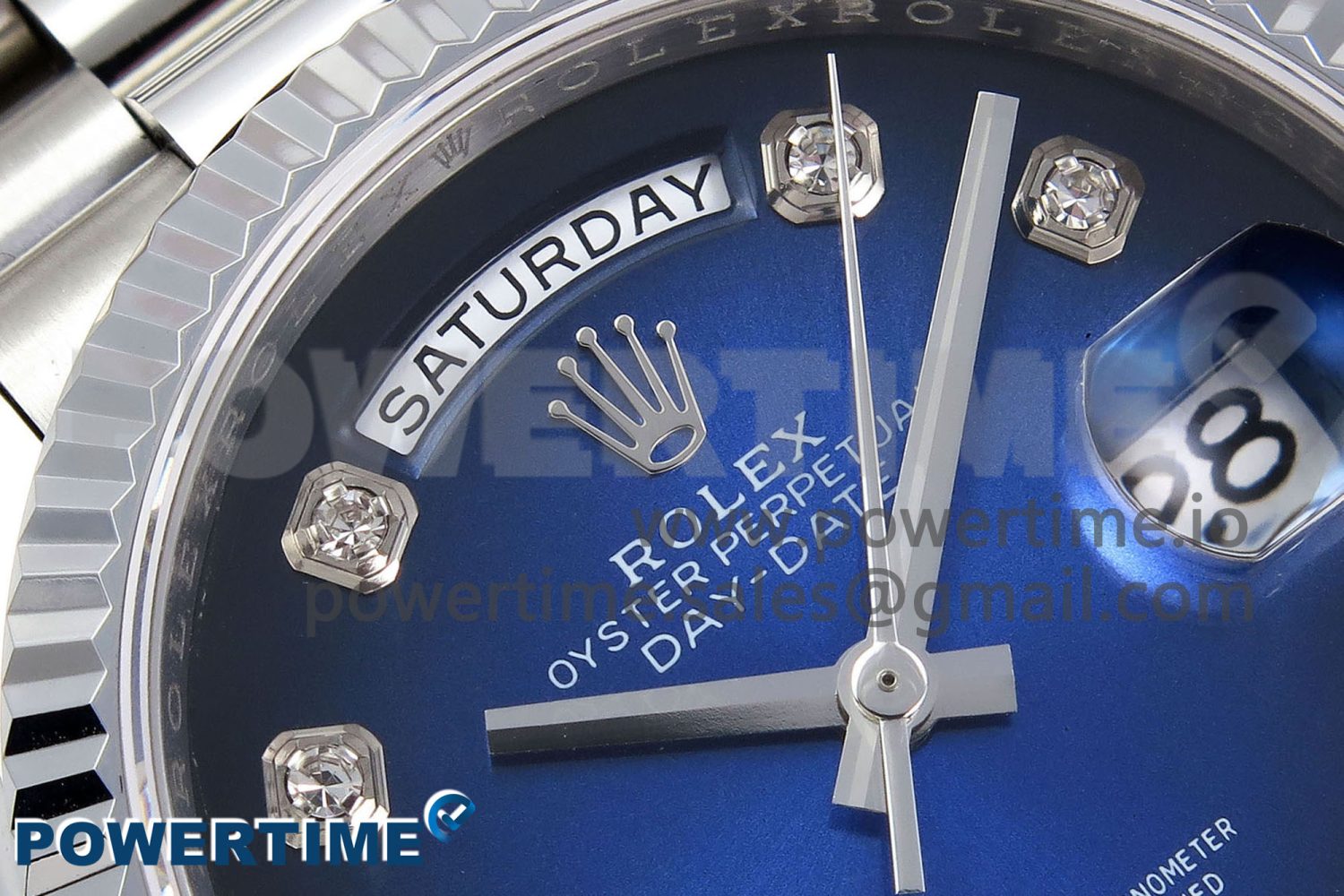 Day Date 36 SS TWSF Best Edition Blue Diamonds Dial on SS Bracelet A2836 - Image 4