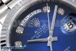Day Date 36 SS TWSF Best Edition Blue Diamonds Dial on SS Bracelet A2836 - Image 4