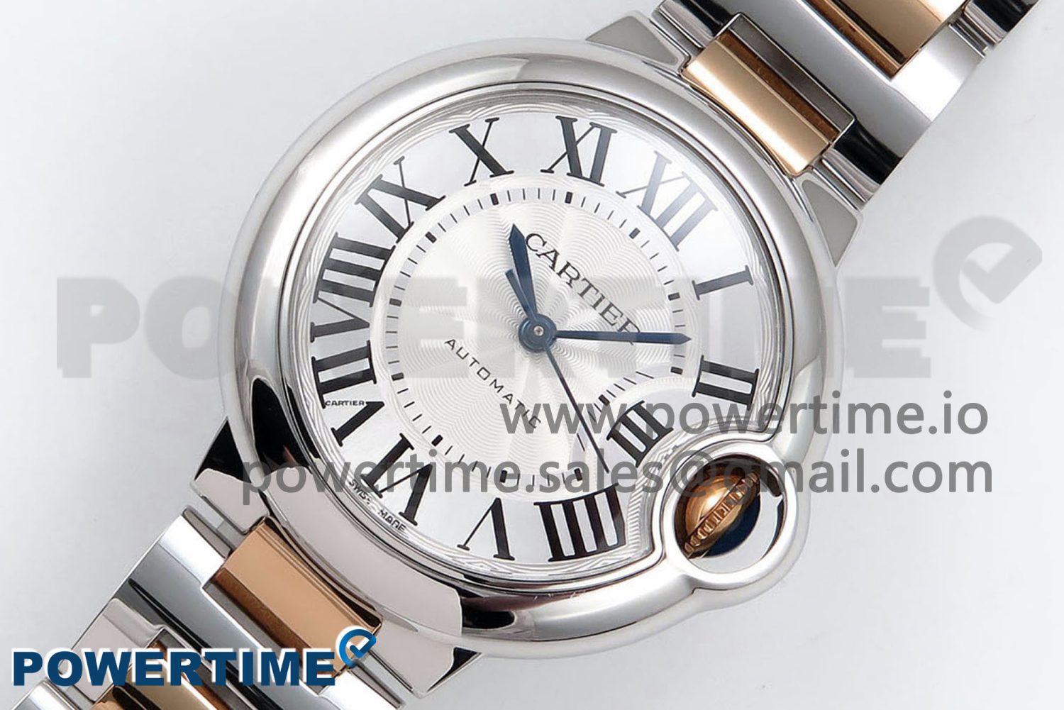 Ballon Bleu 33mm SS/RG AF 1:1 Best Edition Silver Dial on SS/RG Bracelet SEIKO NH05A - Image 2