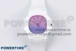 AET Nautilus 5711 White Ceramic AMGF Best Edition Purple/Pink Dial on White Rubber Strap MIYOTA 9015
