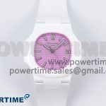 AET Nautilus 5711 White Ceramic AMGF Best Edition Pink Dial on White Rubber Strap MIYOTA 9015