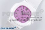 AET Nautilus 5711 White Ceramic AMGF Best Edition Pink Dial on White Rubber Strap MIYOTA 9015 - Image 2