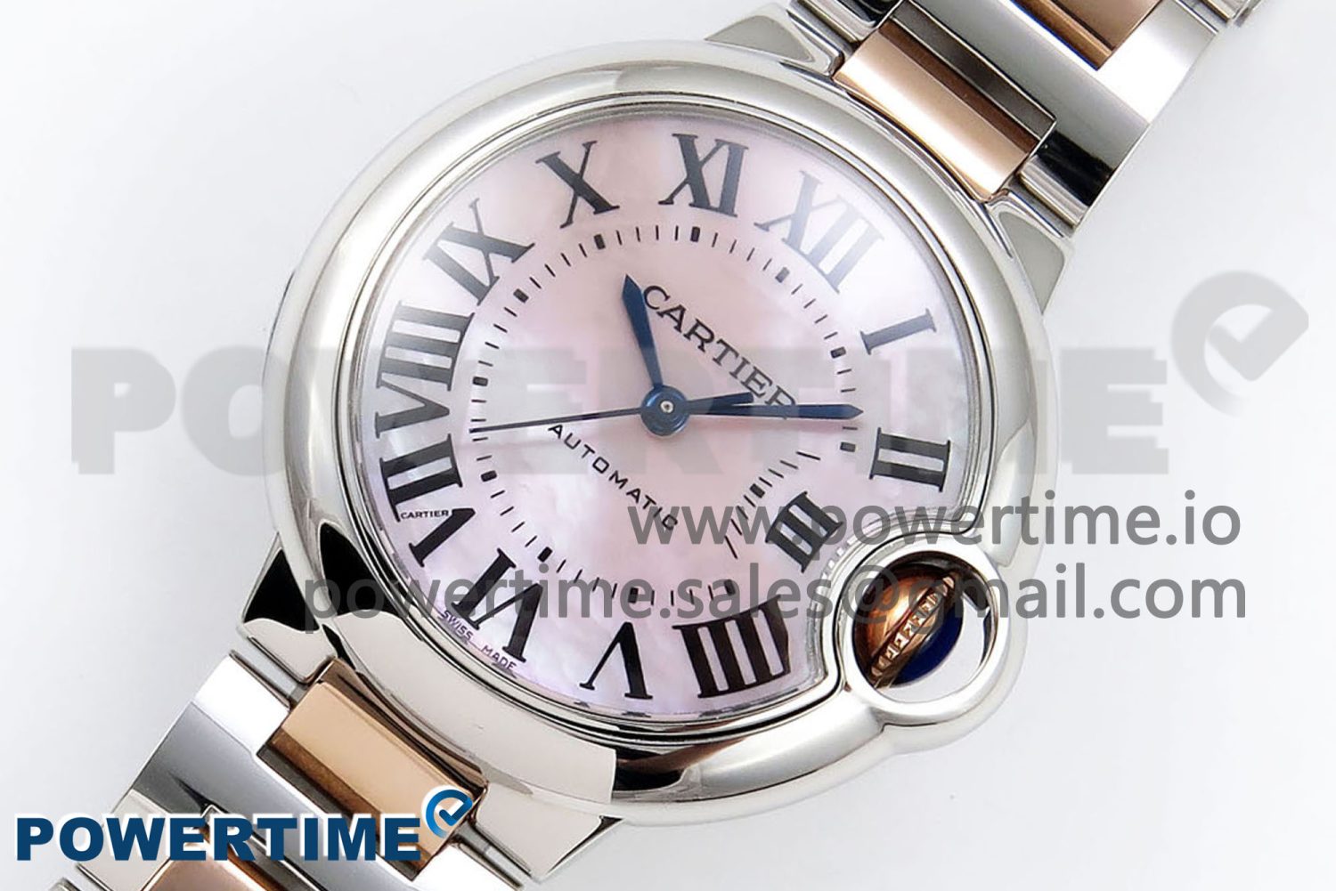 Ballon Bleu 33mm SS/RG AF 1:1 Best Edition Pink MOP Dial on SS/RG Bracelet SEIKO NH05A - Image 2