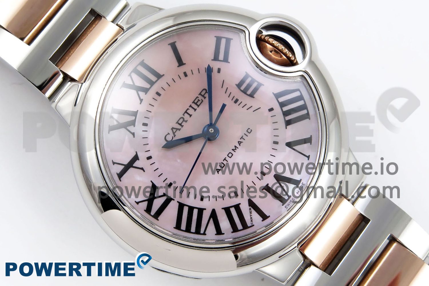 Ballon Bleu 33mm SS/RG AF 1:1 Best Edition Pink MOP Dial on SS/RG Bracelet SEIKO NH05A - Image 3