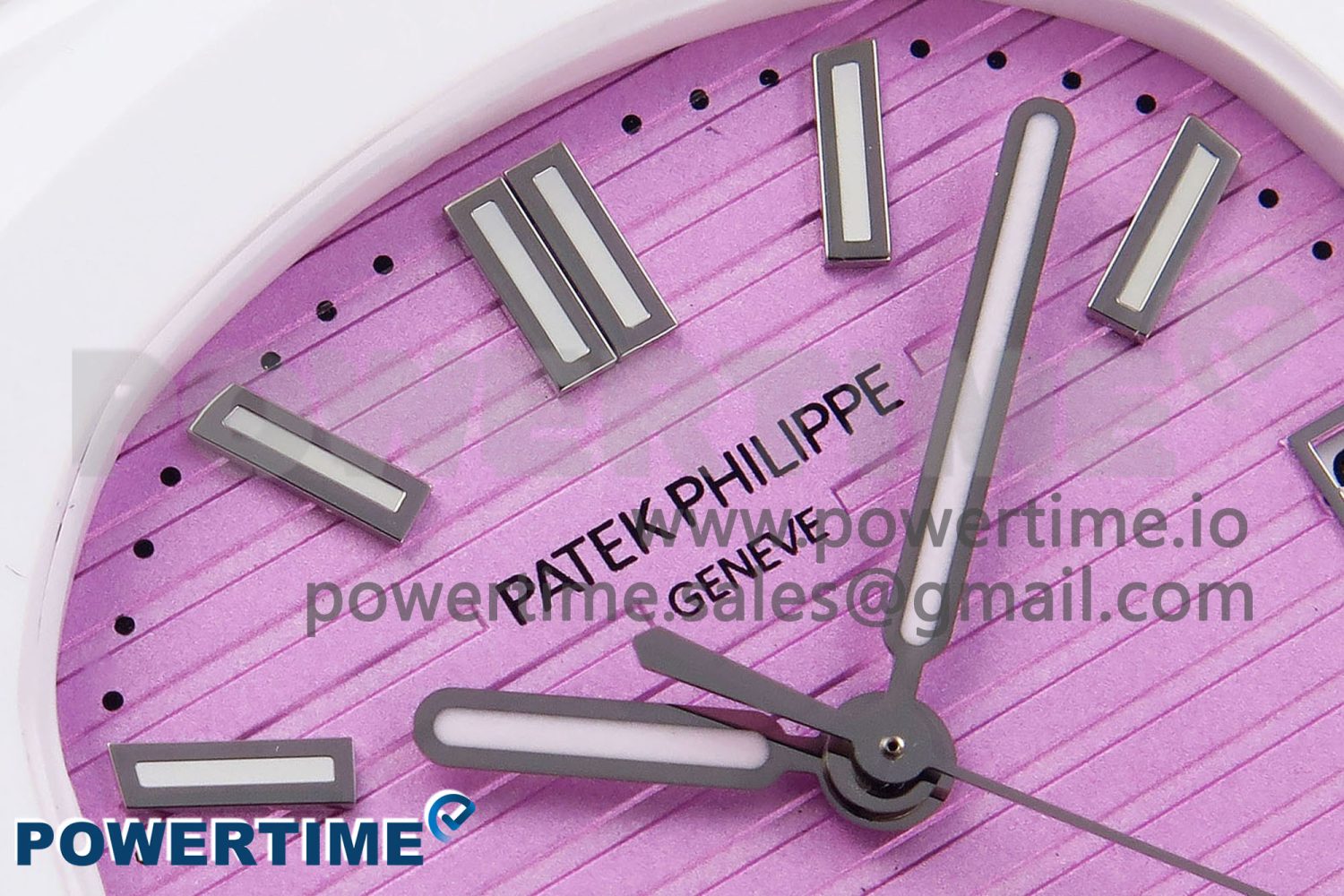AET Nautilus 5711 White Ceramic AMGF Best Edition Pink Dial on White Rubber Strap MIYOTA 9015 - Image 4