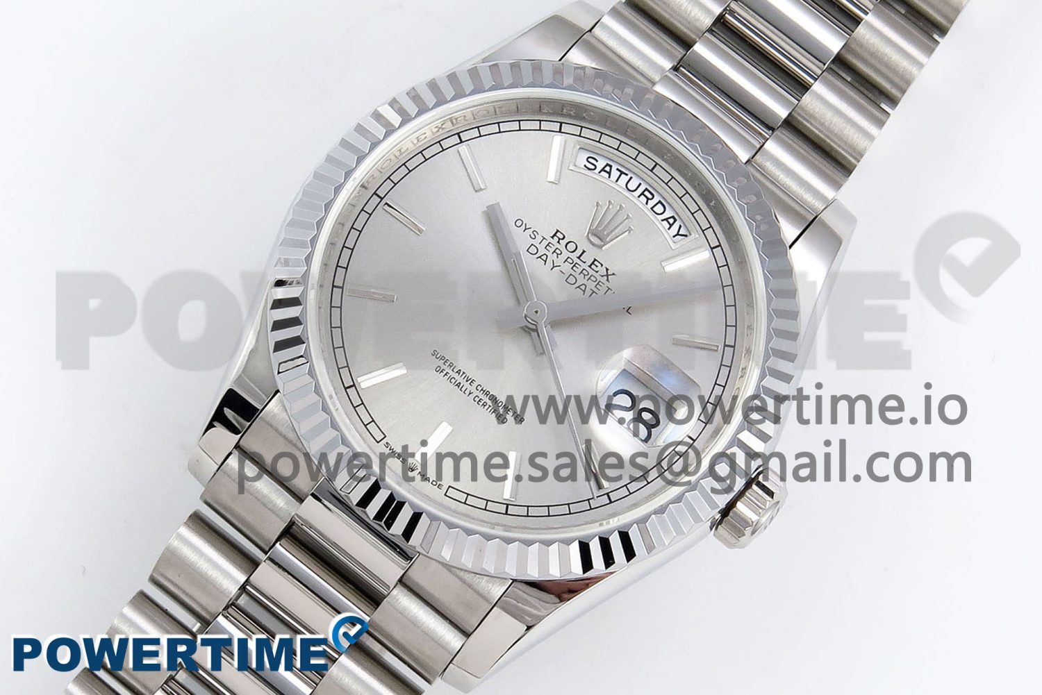 Day Date 36 SS TWSF Best Edition Silver Dial on SS Bracelet A2836 - Image 2