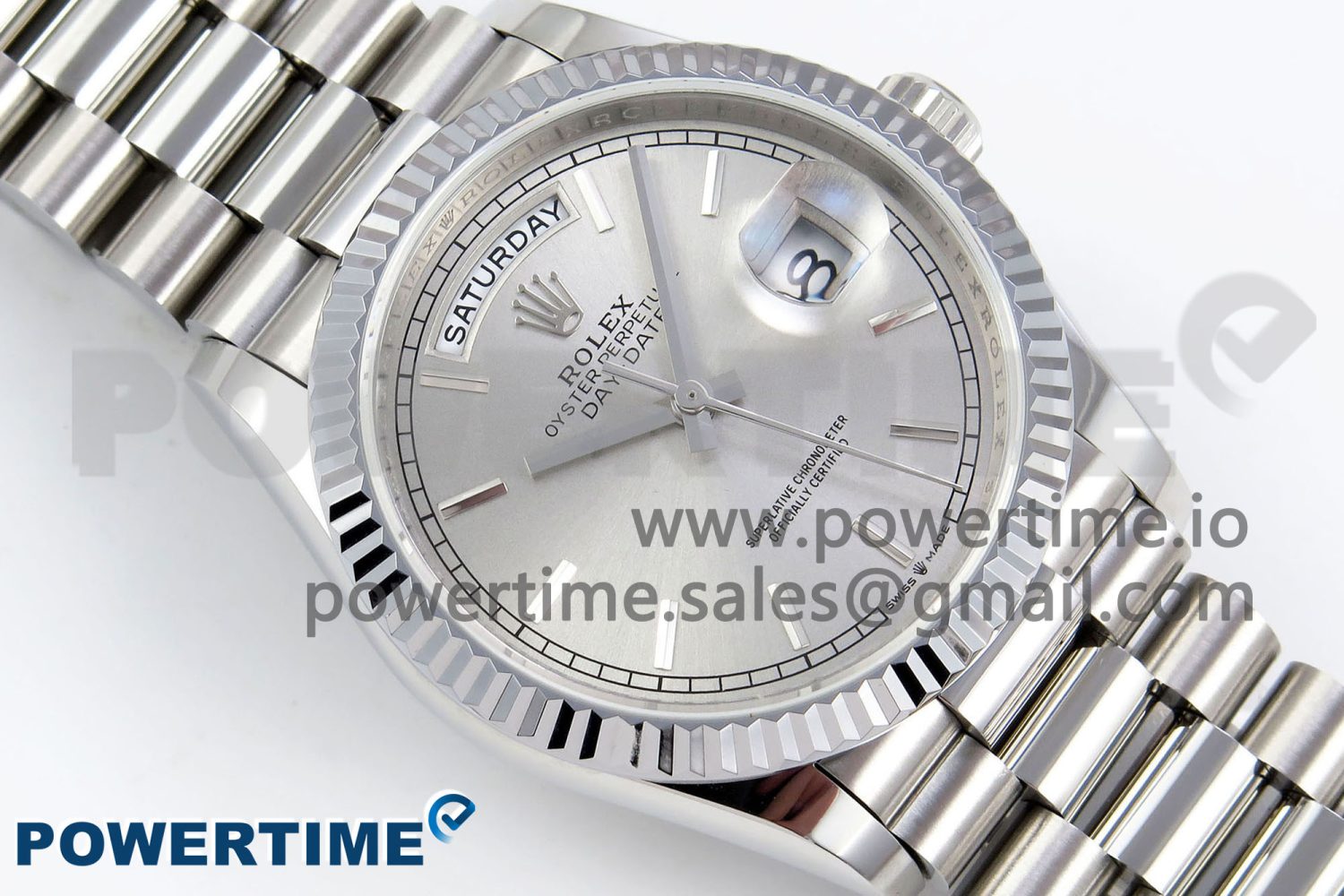 Day Date 36 SS TWSF Best Edition Silver Dial on SS Bracelet A2836 - Image 3