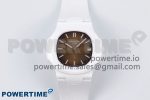 AET Nautilus 5711 White Ceramic AMGF Best Edition Brown Dial on White Rubber Strap MIYOTA 9015