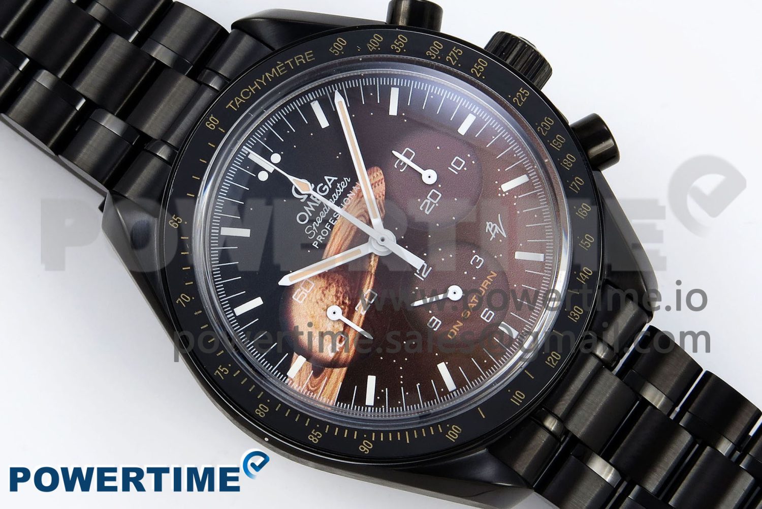 Speedmaster Black Benom PVD Saturn RMF Best Edition on PVD Bracelet Lemania HW - Image 3
