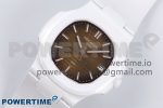 AET Nautilus 5711 White Ceramic AMGF Best Edition Brown Dial on White Rubber Strap MIYOTA 9015 - Image 2