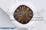 AET Nautilus 5711 White Ceramic AMGF Best Edition Brown Dial on White Rubber Strap MIYOTA 9015 - Image 3