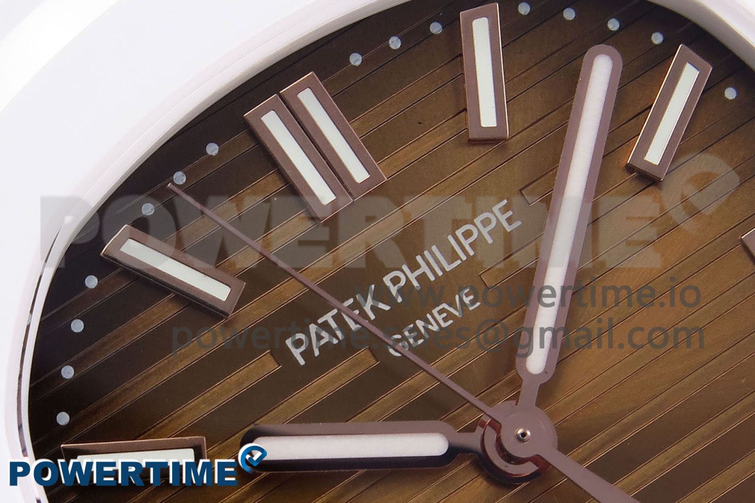AET Nautilus 5711 White Ceramic AMGF Best Edition Brown Dial on White Rubber Strap MIYOTA 9015 - Image 4