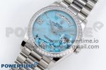 Day Date 36 SS TWSF Best Edition Blue Roman Diamonds Dial Diamonds Bezel on SS Bracelet A2836 - Image 2