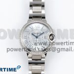 Ballon Bleu 33mm SS AF 1:1 Best Edition Silver Dial Diamonds Bezel on SS Bracelet SEIKO NH05A (Quick Release)