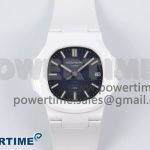 AET Nautilus 5711 White Ceramic AMGF Best Edition Blue Dial on White Rubber Strap MIYOTA 9015
