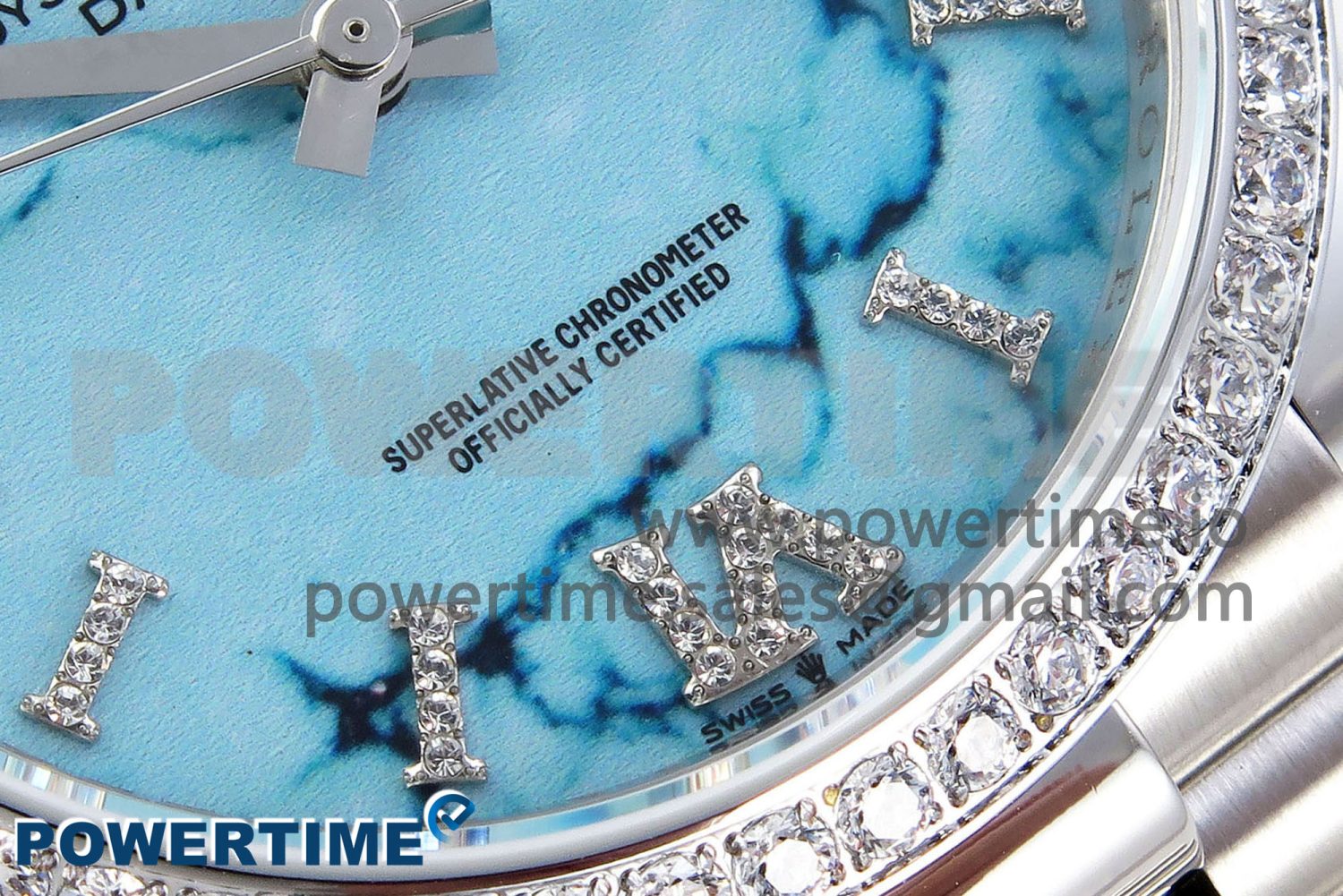 Day Date 36 SS TWSF Best Edition Blue Roman Diamonds Dial Diamonds Bezel on SS Bracelet A2836 - Image 5
