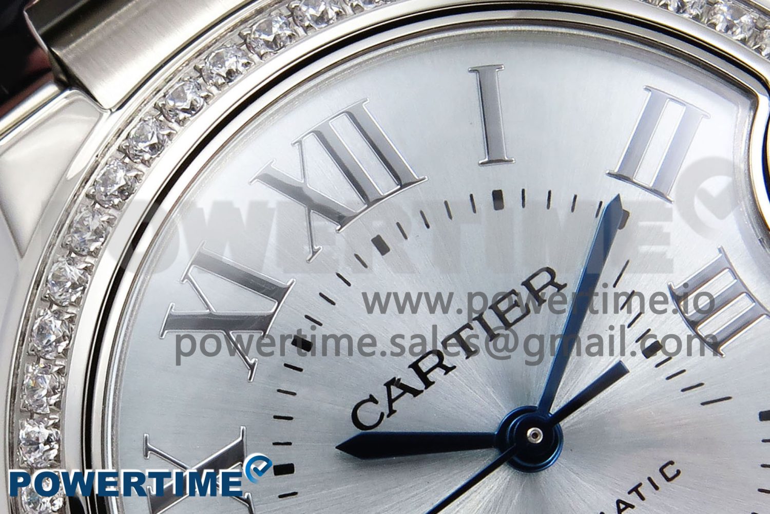 Ballon Bleu 33mm SS AF 1:1 Best Edition Silver Dial Diamonds Bezel on SS Bracelet SEIKO NH05A (Quick Release) - Image 4