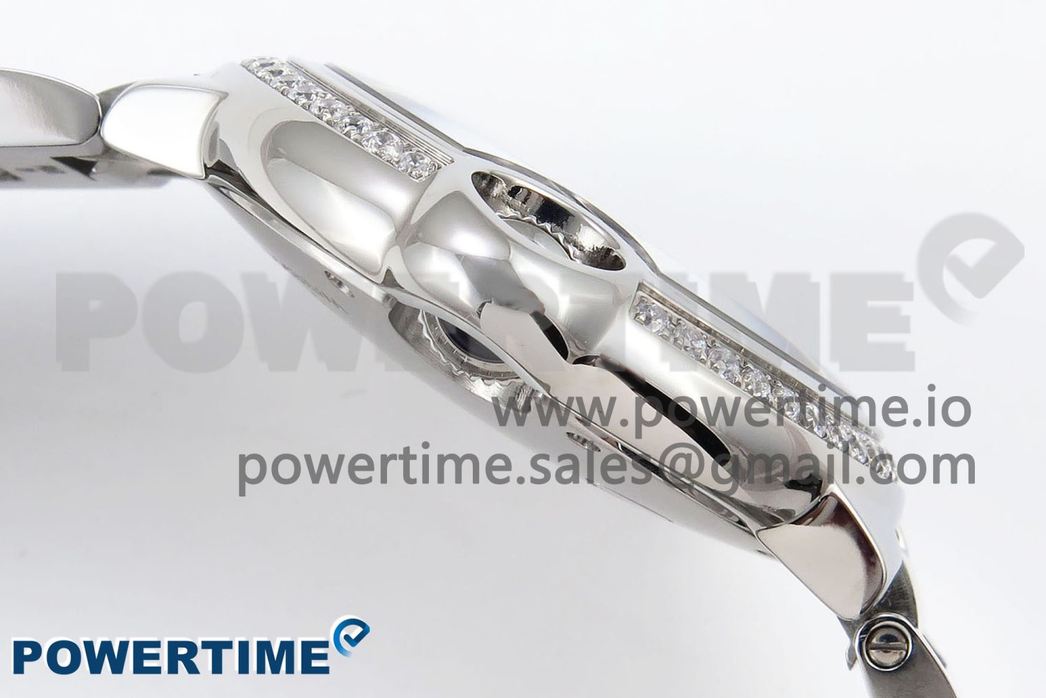 Ballon Bleu 33mm SS AF 1:1 Best Edition Silver Dial Diamonds Bezel on SS Bracelet SEIKO NH05A (Quick Release) - Image 6