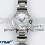 Ballon Bleu 33mm SS AF 1:1 Best Edition Silver Dial on SS Bracelet SEIKO NH05A