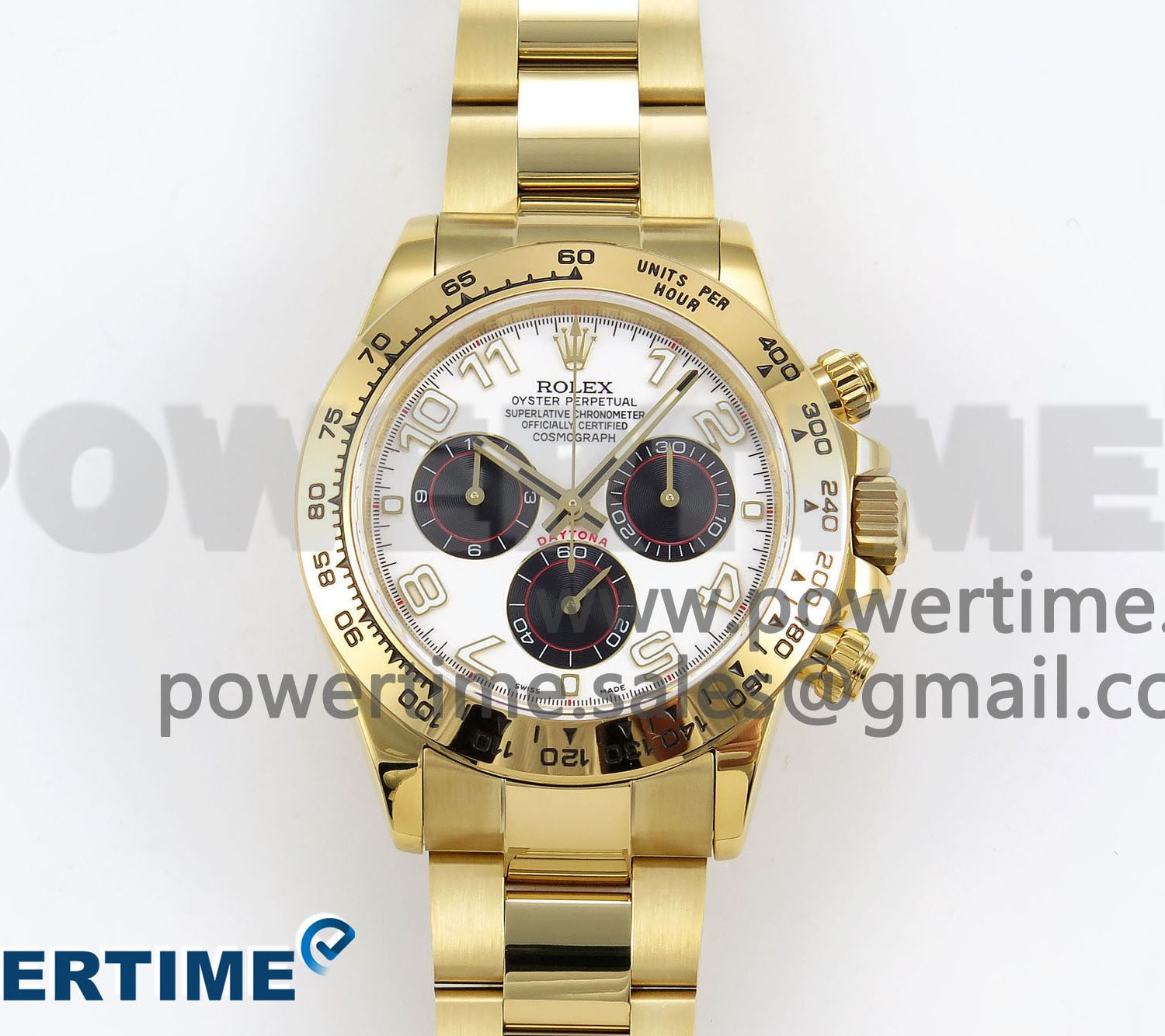 Daytona 116508 QF 1:1 Best Edition White/Black Numeral Dial on YG Bracelet SH4130 V3 (Gain Weight)