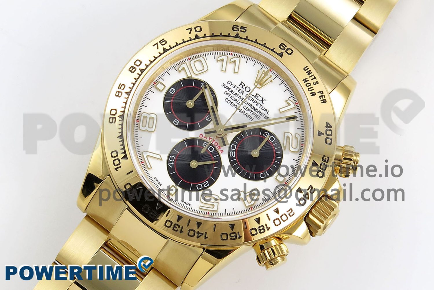 Daytona 116508 QF 1:1 Best Edition White/Black Numeral Dial on YG Bracelet SH4130 V3 (Gain Weight) - Image 2