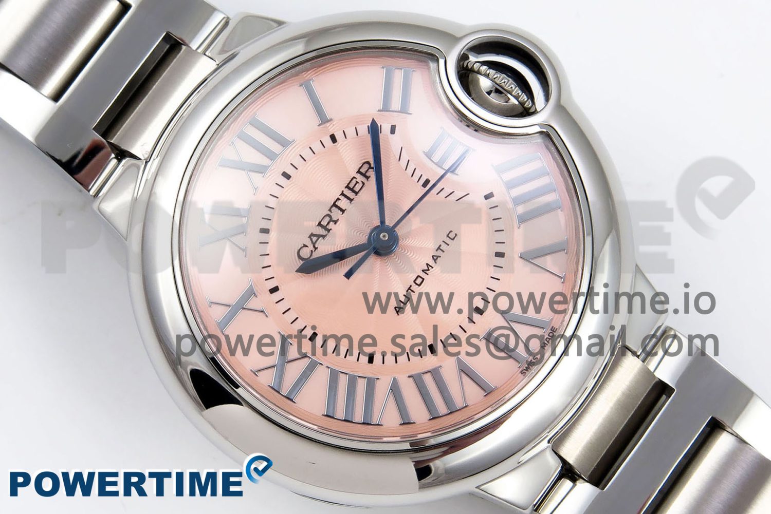 Ballon Bleu 33mm SS AF 1:1 Best Edition Pink Dial on SS Bracelet SEIKO NH05A - Image 3