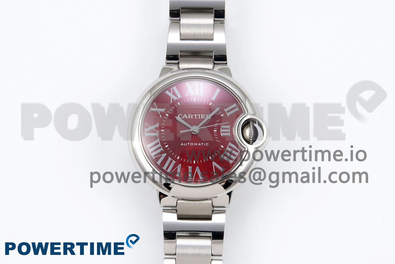 Ballon Bleu 33mm SS AF 1:1 Best Edition Red Dial on SS Bracelet SEIKO NH05A (Quick Release) - Image 1
