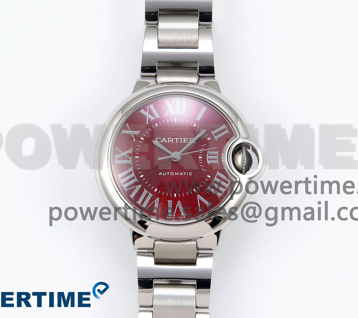 Ballon Bleu 33mm SS AF 1:1 Best Edition Red Dial on SS Bracelet SEIKO NH05A (Quick Release)