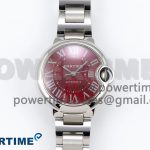 Ballon Bleu 33mm SS AF 1:1 Best Edition Red Dial on SS Bracelet SEIKO NH05A (Quick Release)