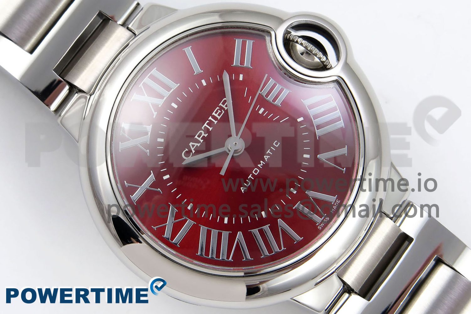 Ballon Bleu 33mm SS AF 1:1 Best Edition Red Dial on SS Bracelet SEIKO NH05A (Quick Release) - Image 3