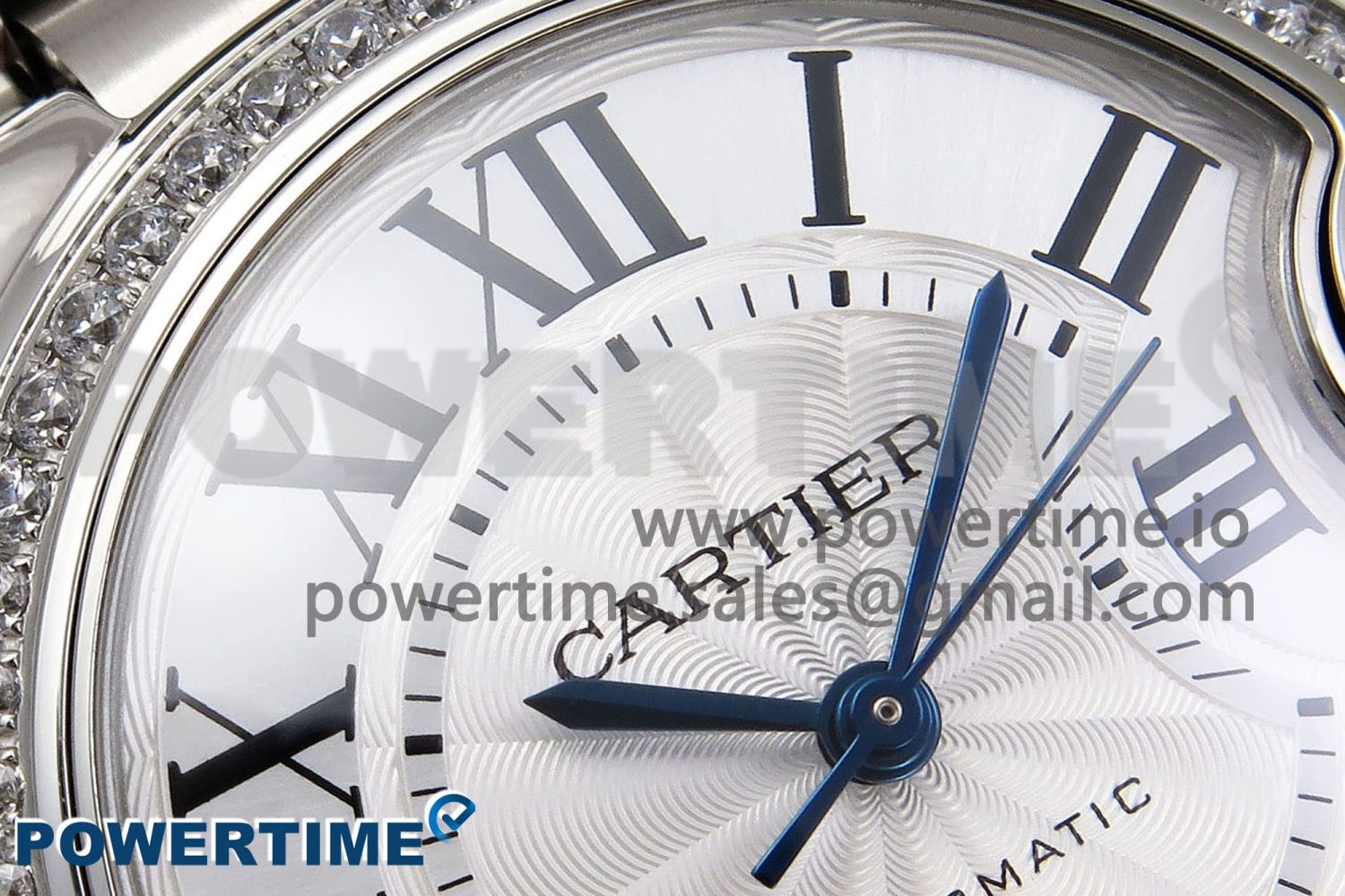 Ballon Bleu 33mm SS AF 1:1 Best Edition White Dial Diamonds Bezel on SS Bracelet SEIKO NH05A (Quick Release) - Image 4