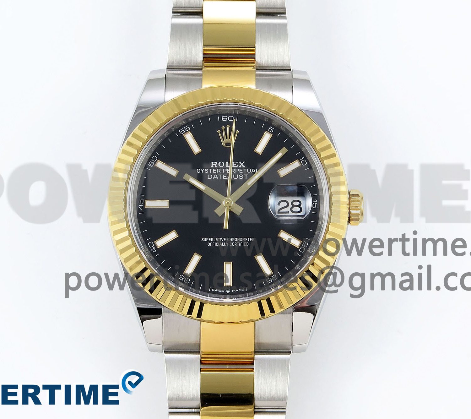 DateJust 41 126333 Clean 1:1 Best Edition 904L Steel Black Stick Dial on SS/YG Oyster Bracelet VR3235