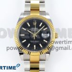DateJust 41 126333 Clean 1:1 Best Edition 904L Steel Black Stick Dial on SS/YG Oyster Bracelet VR3235