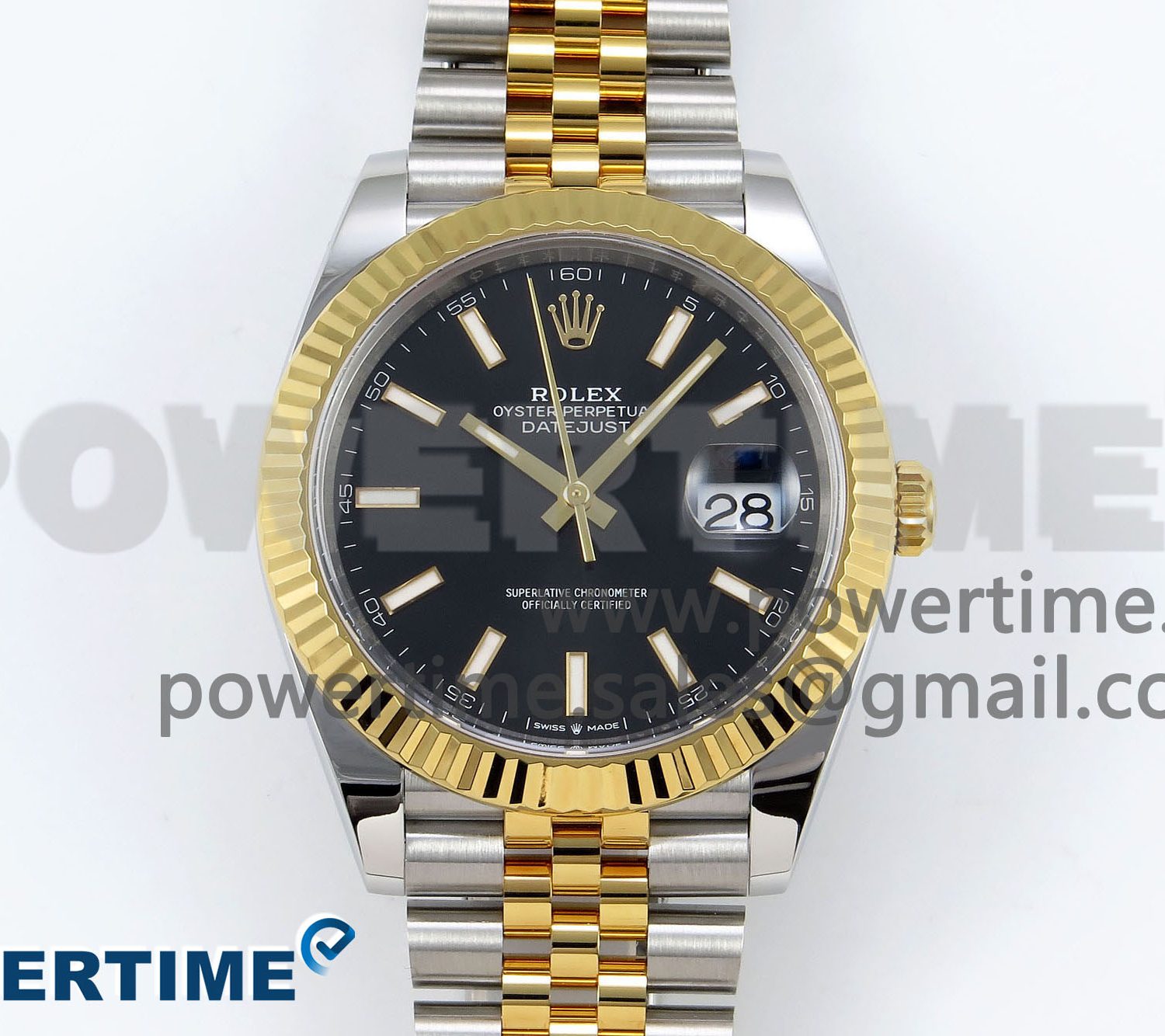 DateJust 41 126333 Clean 1:1 Best Edition 904L Steel Black Stick Dial on SS/YG Jubilee Bracelet VR3235