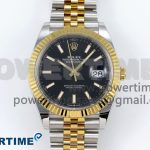 DateJust 41 126333 Clean 1:1 Best Edition 904L Steel Black Stick Dial on SS/YG Jubilee Bracelet VR3235