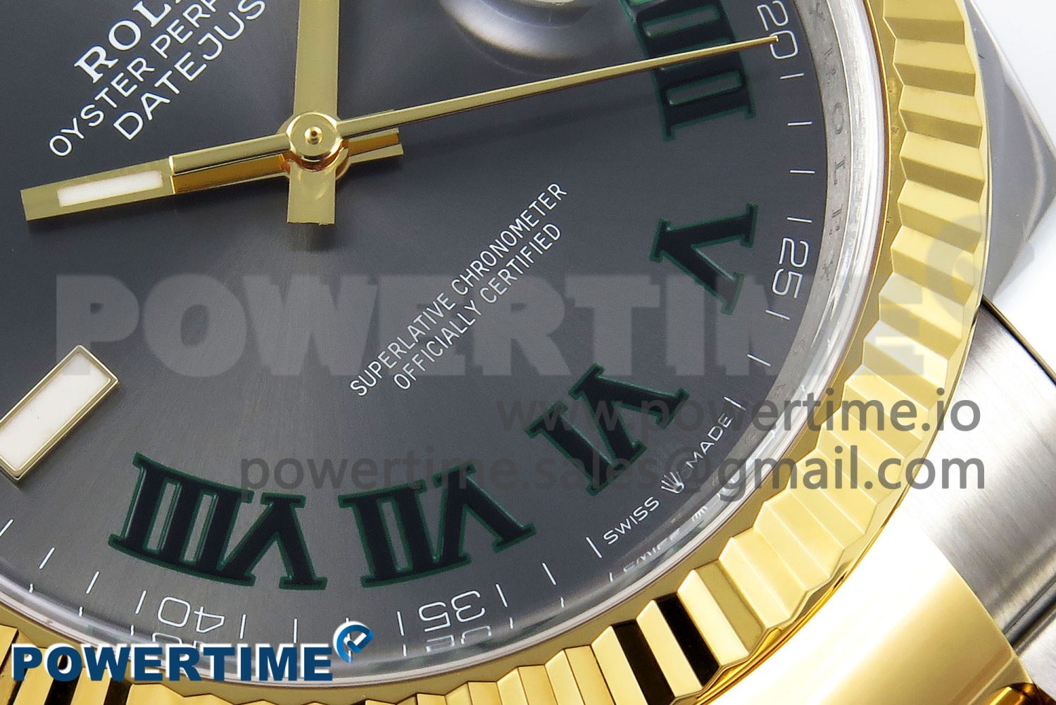 DateJust 41 126333 Clean 1:1 Best Edition 904L Steel Gray Dial Green Roman Marker on SS/YG Oyster Bracelet VR3235 - Image 5