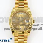 DayDate 40 228238 ARF 904L Steel YG Crystal Diamonds Bezel on President Bracelet VR3255