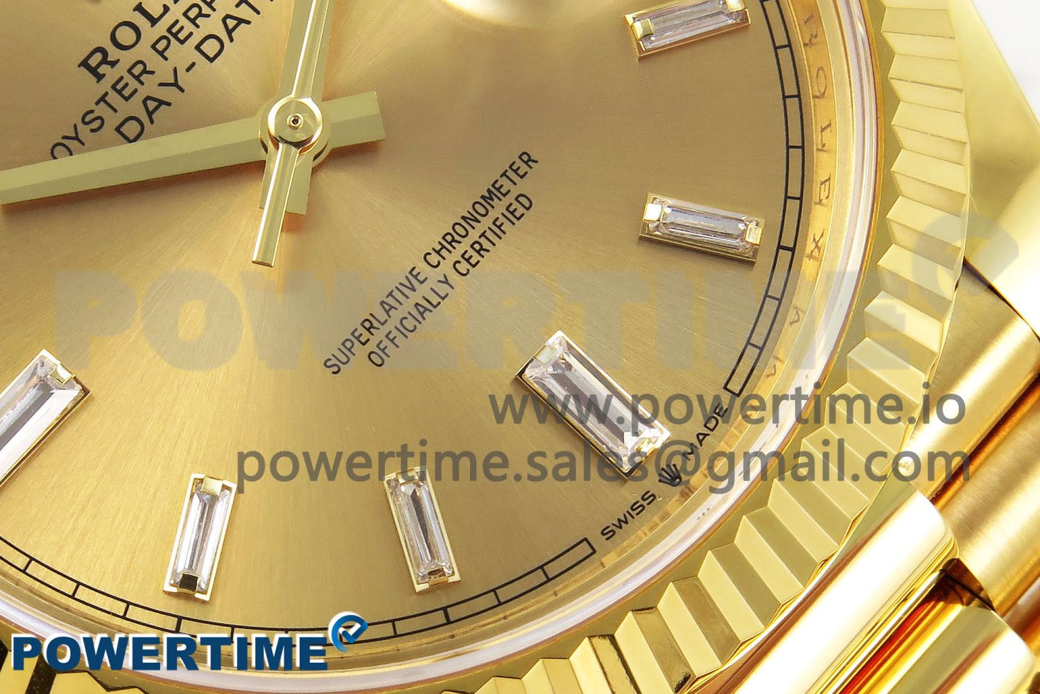 DayDate 40 228238 ARF 904L Steel YG Crystal Diamonds Bezel on President Bracelet VR3255 - Image 5