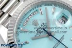 DayDate 40 228238 ARF 904L Steel Tiffany Blue Crystal Diamonds Bezel on President Bracelet VR3255 - Image 4