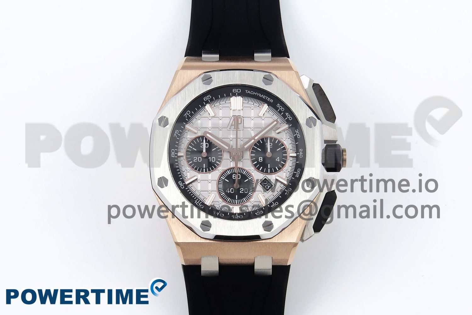Royal Oak Offshore 43mm RG APF Best Edition Silver Dial on Black Rubber Strap A4401 - Image 1