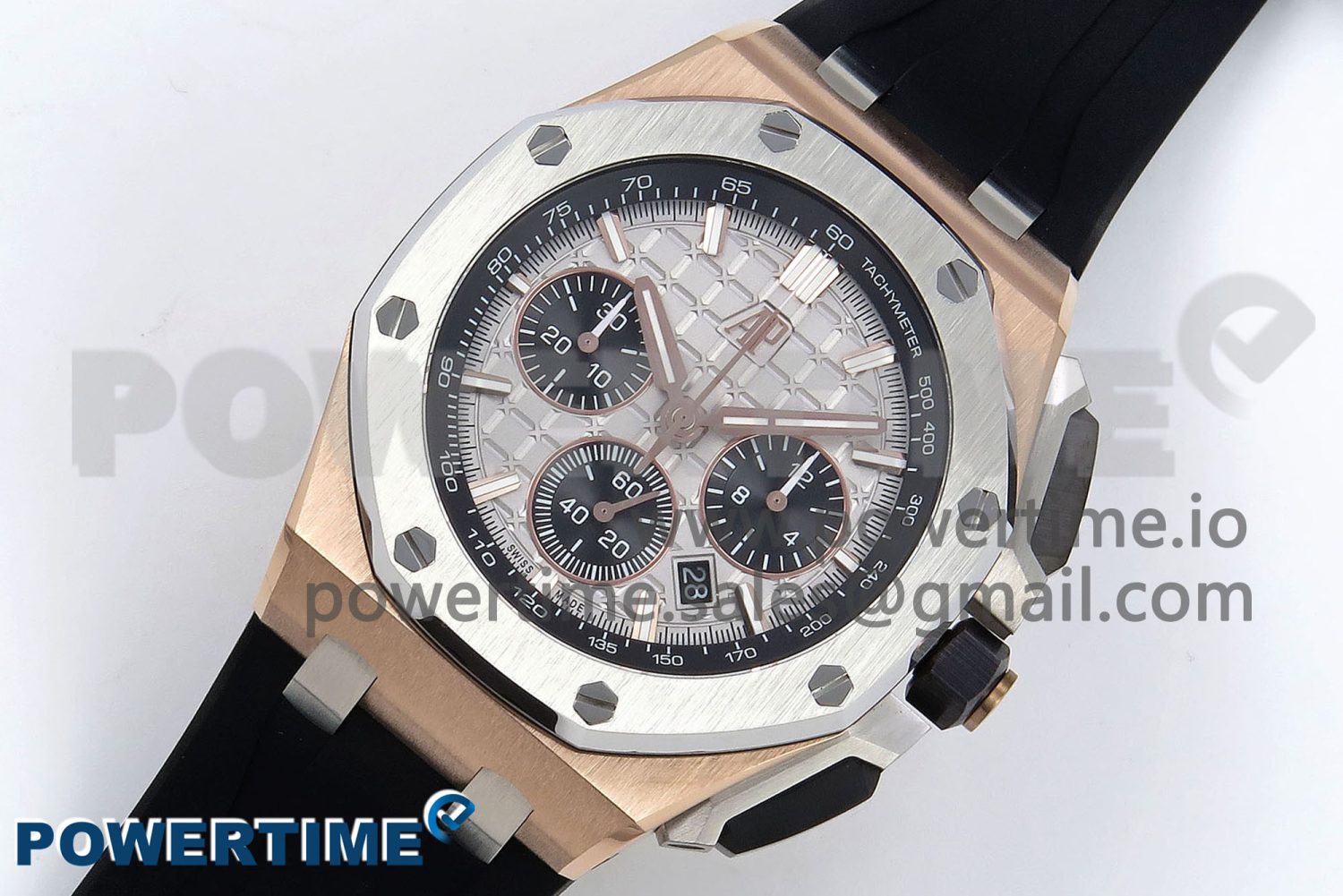 Royal Oak Offshore 43mm RG APF Best Edition Silver Dial on Black Rubber Strap A4401 - Image 2