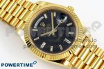 DayDate 40 228238 ARF 904L Steel Black Crystal Diamonds Bezel on President Bracelet VR3255 - Image 3
